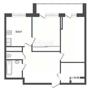 2-к квартира, вторичка, 64м2, 10/25 этаж