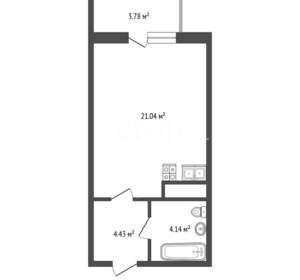 Студия квартира, вторичка, 30м2, 4/25 этаж