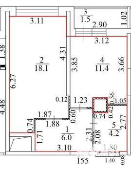1-к квартира, сданный дом, 41м2, 10/20 этаж