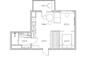 1-к квартира, вторичка, 36м2, 23/25 этаж
