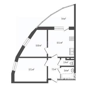 2-к квартира, вторичка, 58м2, 15/24 этаж