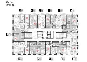3-к квартира, строящийся дом, 80м2, 25/25 этаж