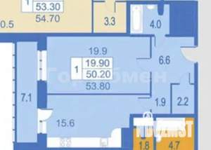 1-к квартира, вторичка, 50м2, 17/25 этаж