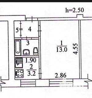 1-к квартира, вторичка, 21м2, 9/9 этаж