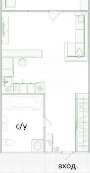 Студия квартира, вторичка, 32м2, 15/25 этаж