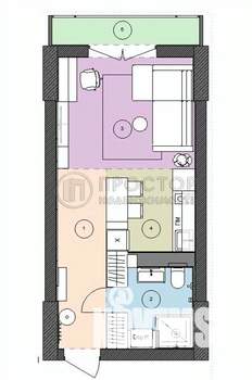 Студия квартира, вторичка, 32м2, 7/25 этаж