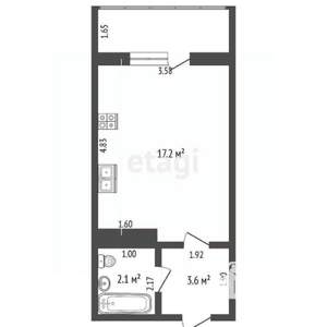 Студия квартира, вторичка, 29м2, 20/25 этаж