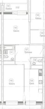 2-к квартира, вторичка, 69м2, 17/25 этаж